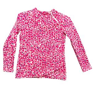 T by Talbots Pink Print Mock Neck Long Sleeve Top -‎ Women's XS